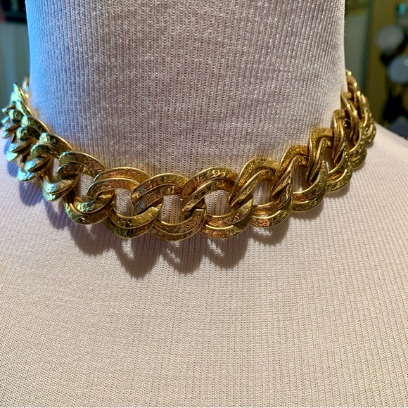 Erwin Pearl 🎄Textured gold tone double ring choker necklace - Picture 10 of 11